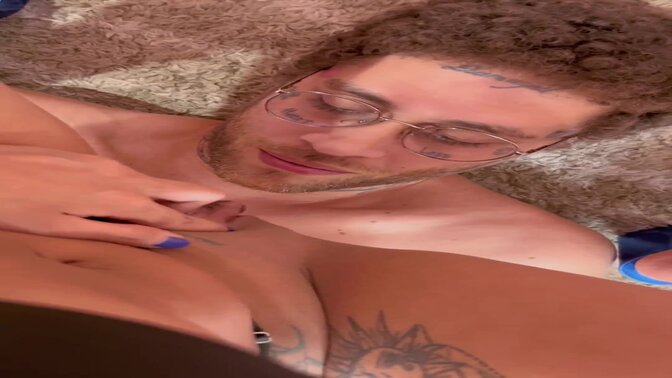 Brunette Latina babe rides cock while fingering herself