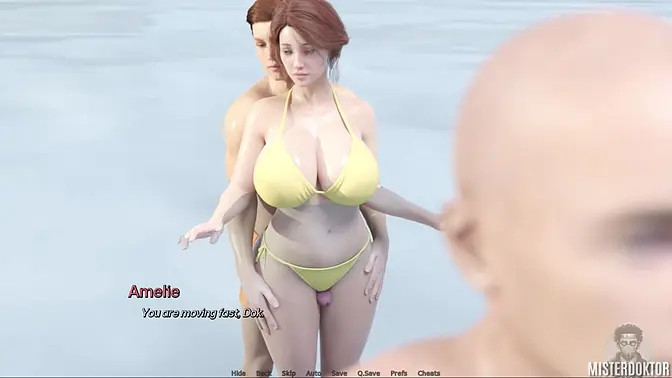 Brunette milf gets fingered and kissed in public