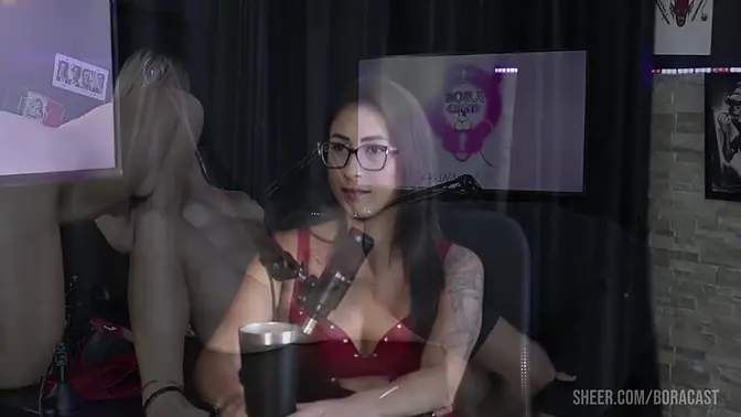 Brunette MILF humiliates hubby in public with sex toys and handjobs