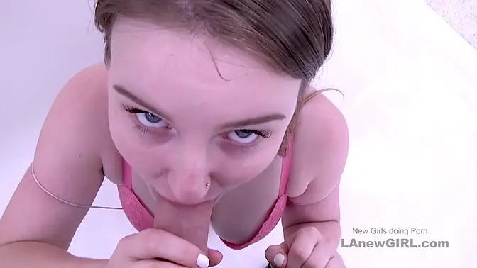 Brunette teen gets fucked on casting couch