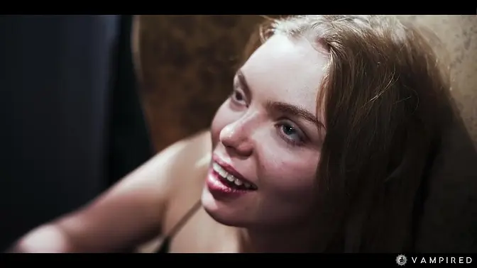 Brunette vampire dominates cute blonde Ashby into submission