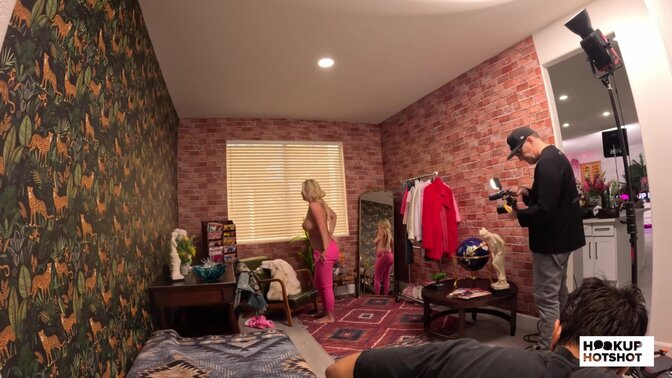 BTS - Busty Blonde Tiffani Madison Strips Out Of Her Kinky Outfit!