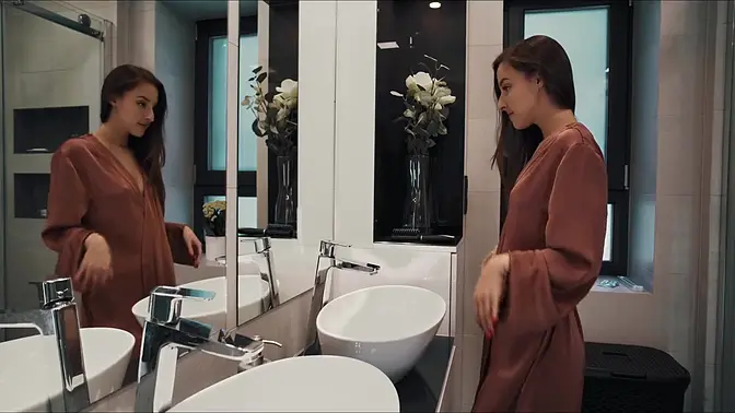 Businesswomen Adara and Audiard in intense girl-on-girl action