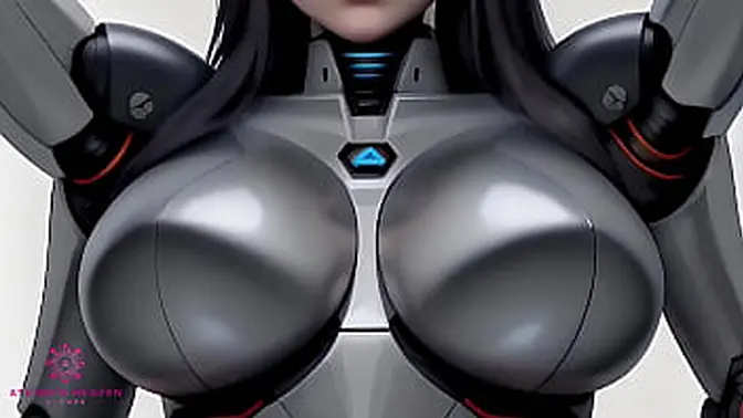 Busty 3D sex robot challenges you to cum on her big tits