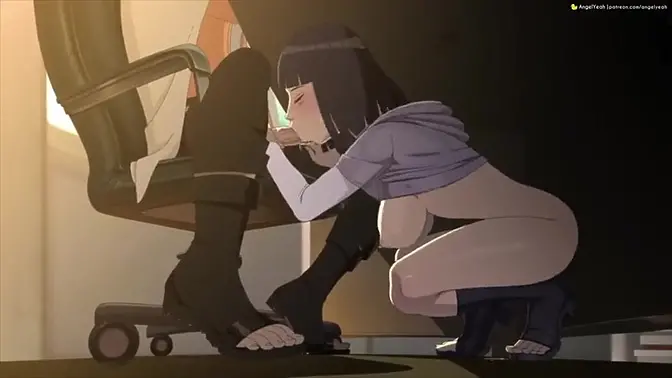 Busty Anime Babe Rides Cock Under Desk