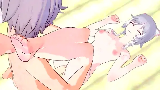 Busty anime girl gets a rough creampie in Honkai Star Rail