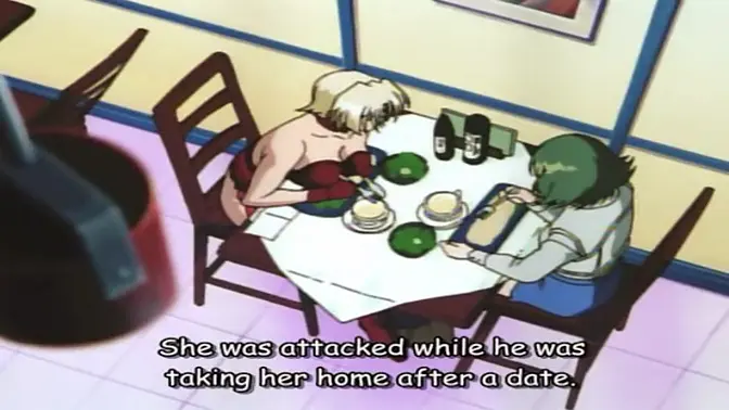 Busty anime girl in bondage gets double blowjobs and cums with big boobs