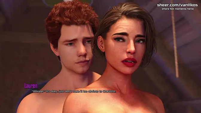 Busty anime MILF posing for painting turns into a wild hentai game