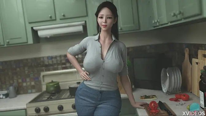 Busty Asian MILF and teen tease in sexy roleplay