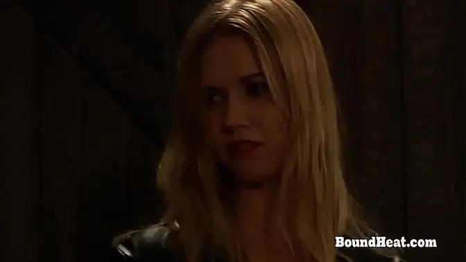Busty blonde lesbian slave gets punished by her dominant mistress