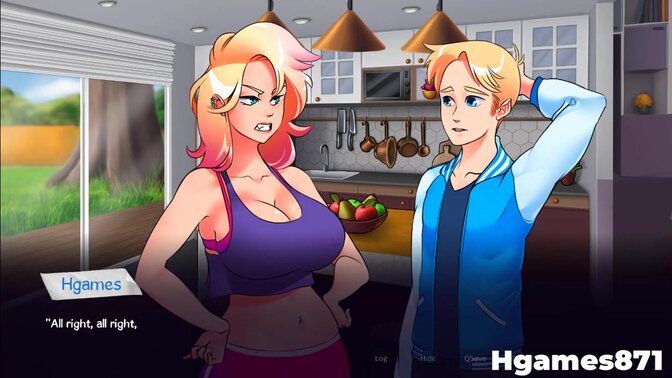 Busty brunette gets fingered in animated hentai game