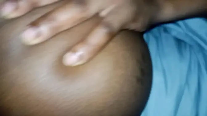 Busty ebony novice rides huge BBC at home