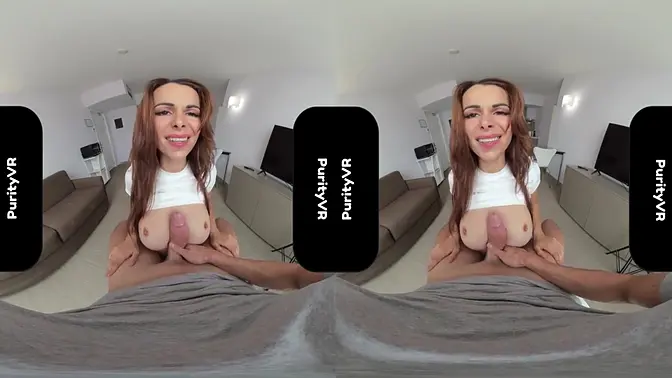 Busty MILF sucks cock and rides in bedroom