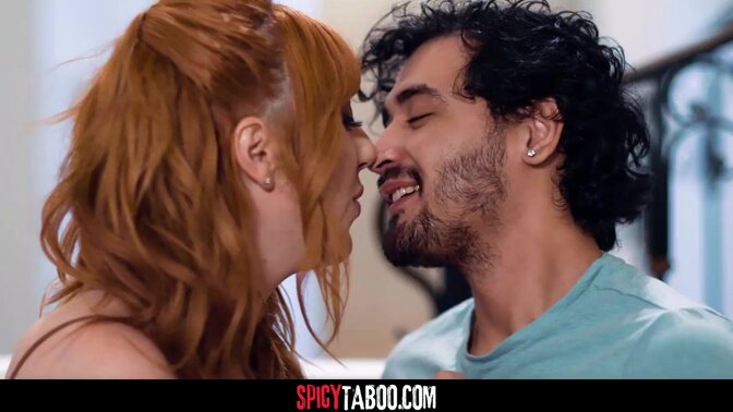 Busty stepmom gives stepson a sensual blowjob before his date