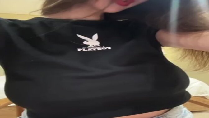 Busty stepmom in short shorts exposes her huge tits and gets fucked