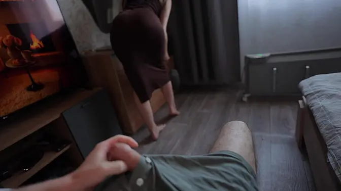 Caught in the Act: Step Mom Helps Step Son Jerk Off