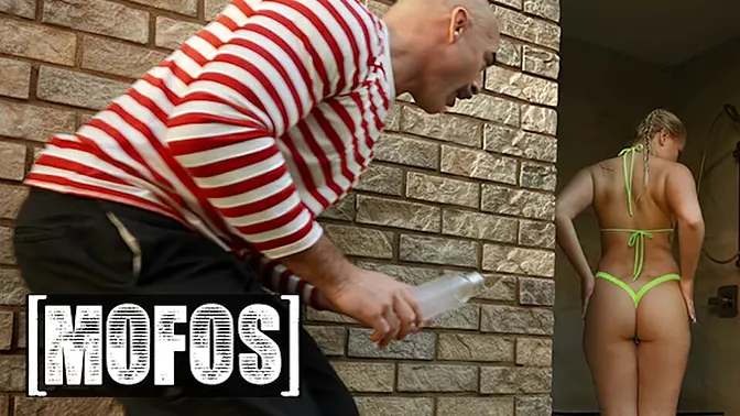 Charles Dera watches and becomes horniest as Harley King gets her ass rubbed with soap