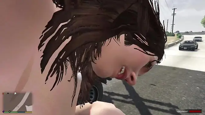 Cheating wife Amanda gives intense blowjob in the car