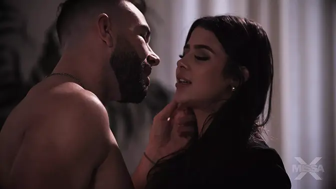 Cheating wife rides cock in sexy lingerie, cum in mouth swallow