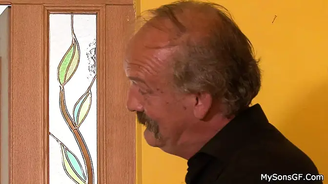 Cheating wife rides old man's small cock and gets busted