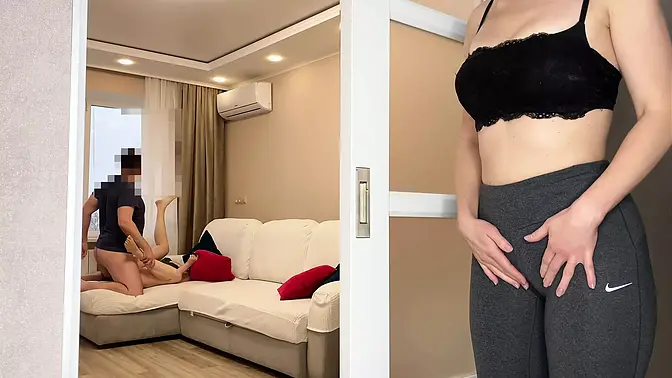 Cheating Wife's Hidden Masturbation - Big Cock Cumming on Friend's Face