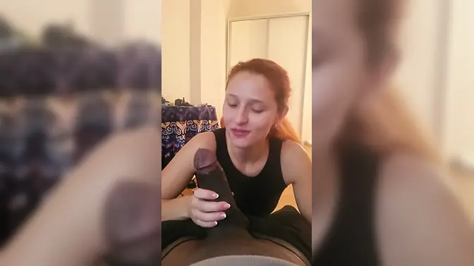 Cheating wife sucks on her friend's monster BBC