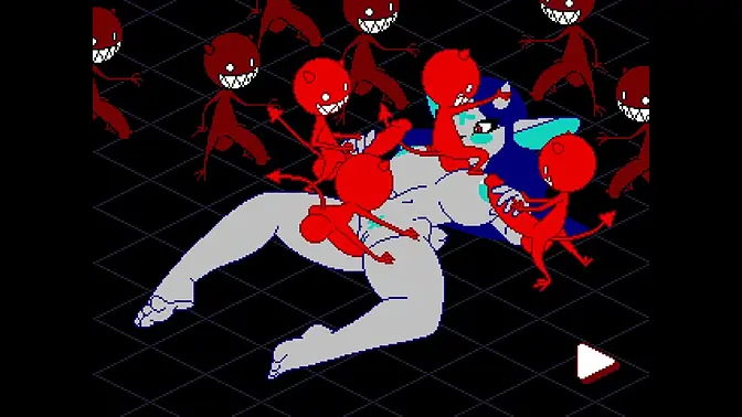 Cherry Bunny Demon Hunter gets a double cumshot