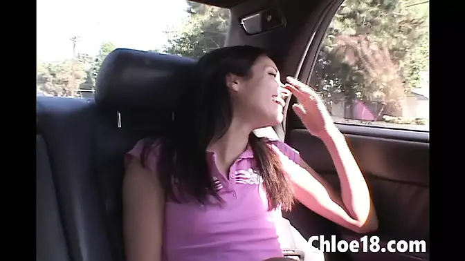 Chloe 18 Fingered In the Car In Public