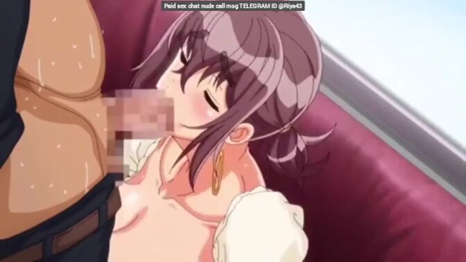 Chubby Asian MILF gives a hentai-style blowjob on the train