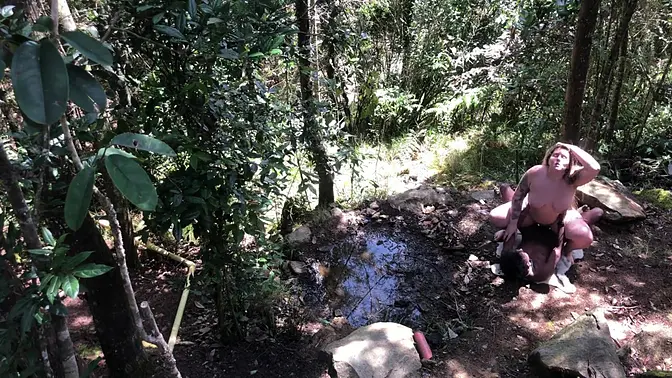 Chubby PAWG gets 11-inch BBC in outdoor forest fuck