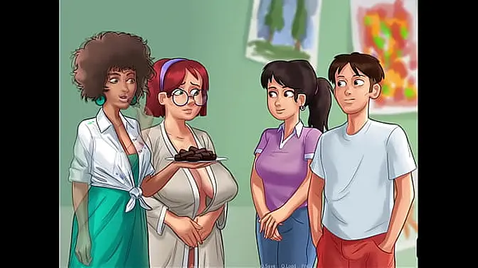 Class full of naked teens with a sexy ebony teacher