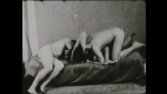 Classic MILF bunny trio gets it on in vintage HD