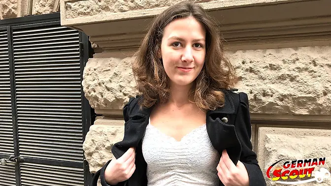 College teen Alessandra gets fucked by a big German cock at casting