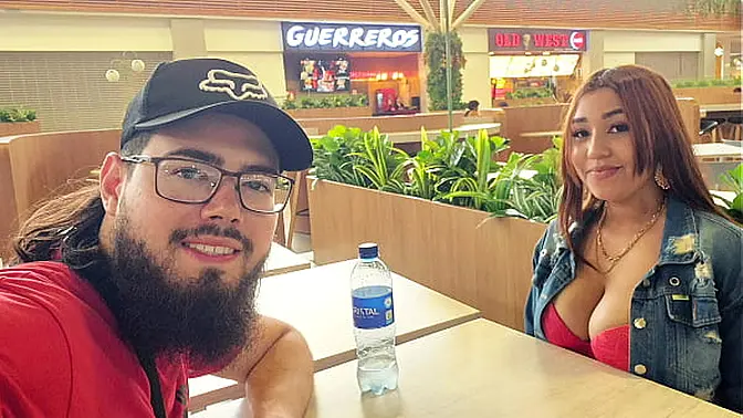 Colombian brunette's pussy gets fucked; husband buys wife a chicken