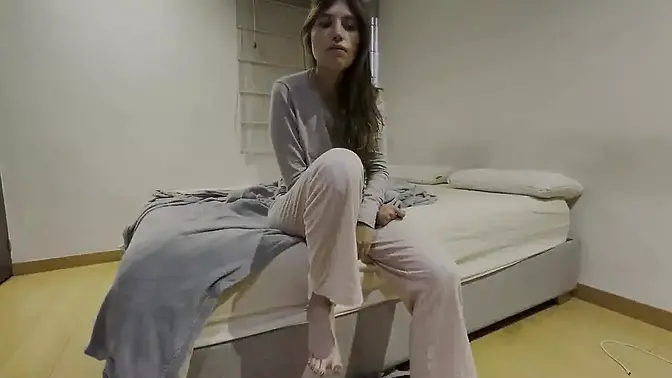 Couple wakes up to sweaty bodies after long nap