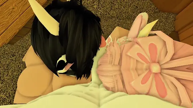 Cowgirl duo gets filled and milked in Roblox