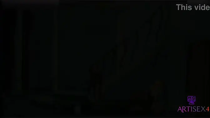 Creampie and anal in animated hentai game with busty girl