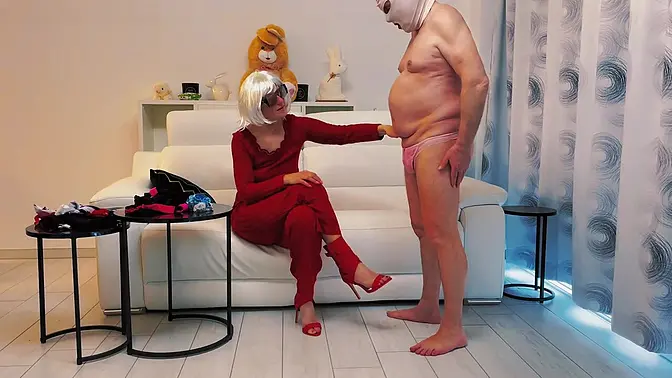 Cuckolded Husband Wears Chastity Cage