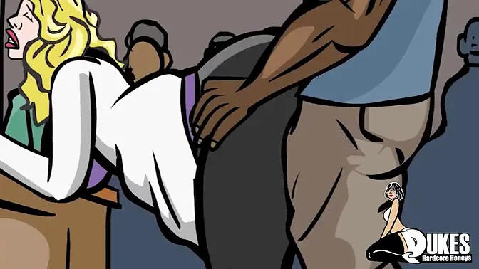 Curvy blonde MILF gets fucked hard in public by black immigrant