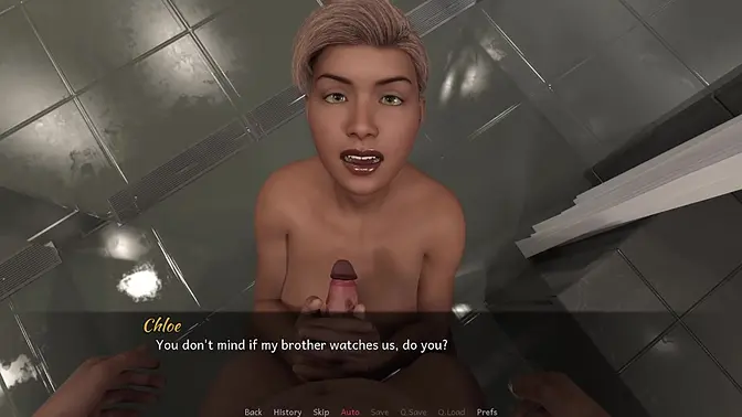 Curvy busty 3D babe takes big cock in animated netorare scene