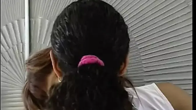 Curvy ebony with amazing ass rides and gets pounded doggystyle