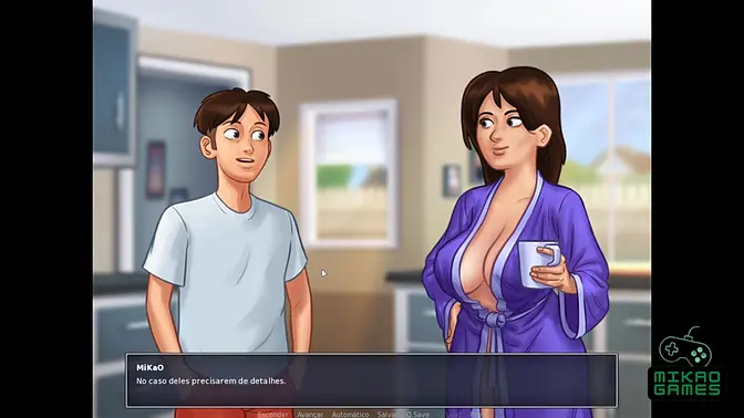 Curvy milf Debbie practices kissing in summertime saga episode 27