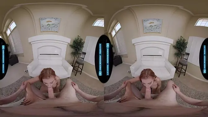 Curvy redhead boss dominates in reverse cowgirl