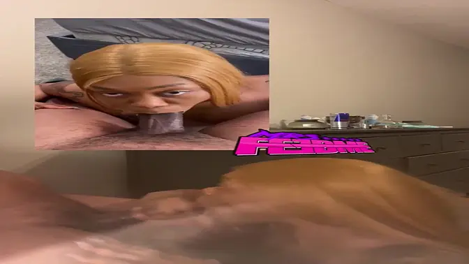 Curvy tattooed ebony MILF deepthroats BBC