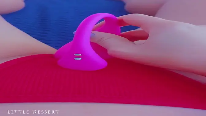 Cute 18yo Latina girl wets her shaved pussy with a dildo