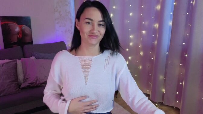 Cute and submissive Russian girl works out while