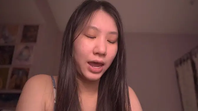 Cute Asian girl ASMR reads from the Bible
