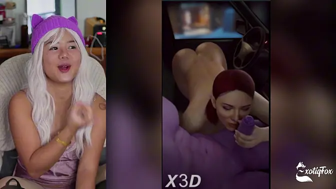 Cute Asian Teen Masturbates to Big Cock Videos