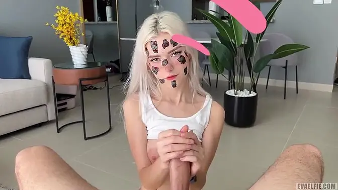 Cute blonde Eva Elfie takes a hard cock deep inside her sweet tight pussy 