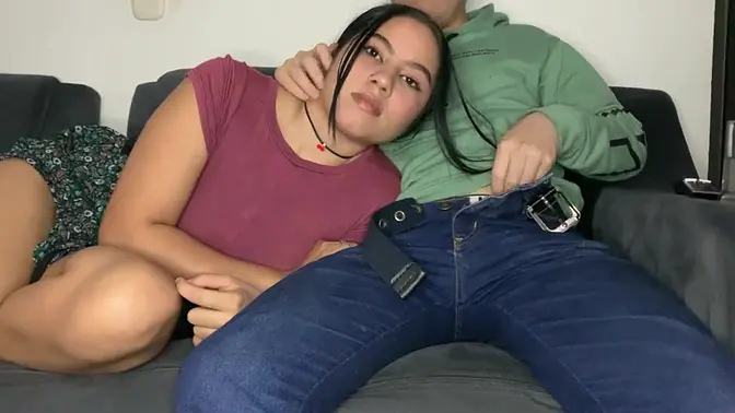 Cute Latina babe gets doggystyle and cowgirl fucked, then creampie